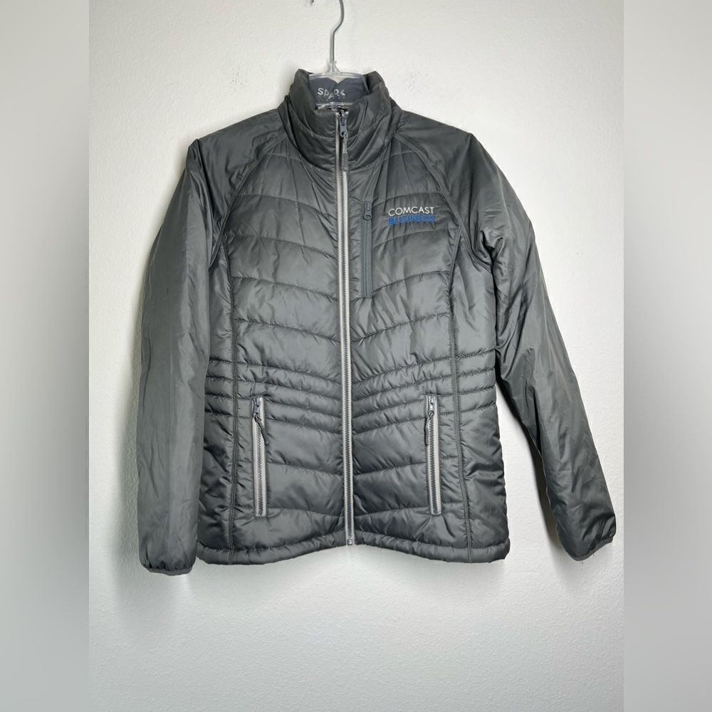 Cutter & Buck Womens Quilted Puffer Jacket With Zip Pockets Gray Size M